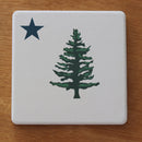 OUT OF STOCK.    1901 Maine State Flag Art Drink Coaster