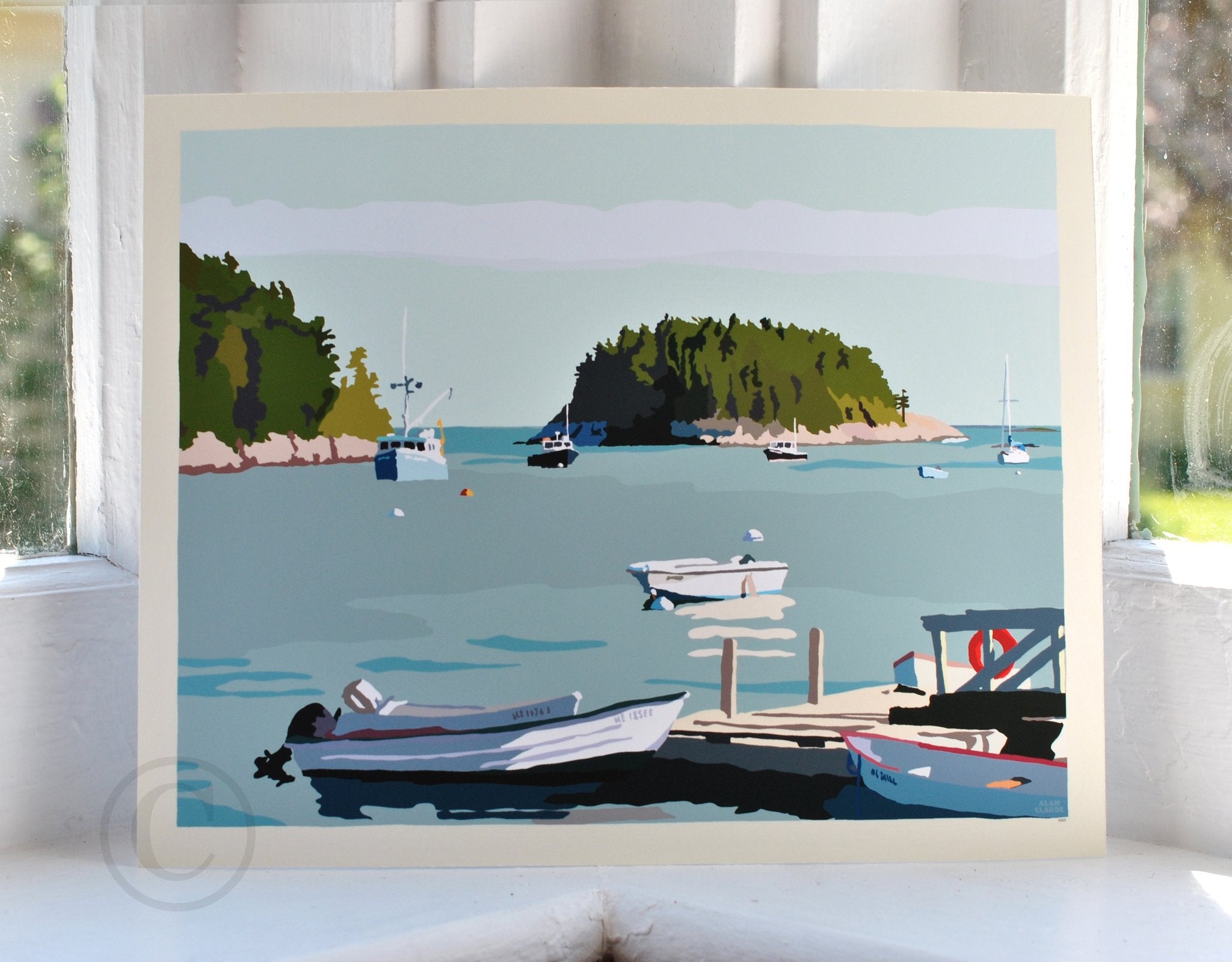 I Am An Island - horizontal format - Art Print 8" x 10" Wall Poster - Maine