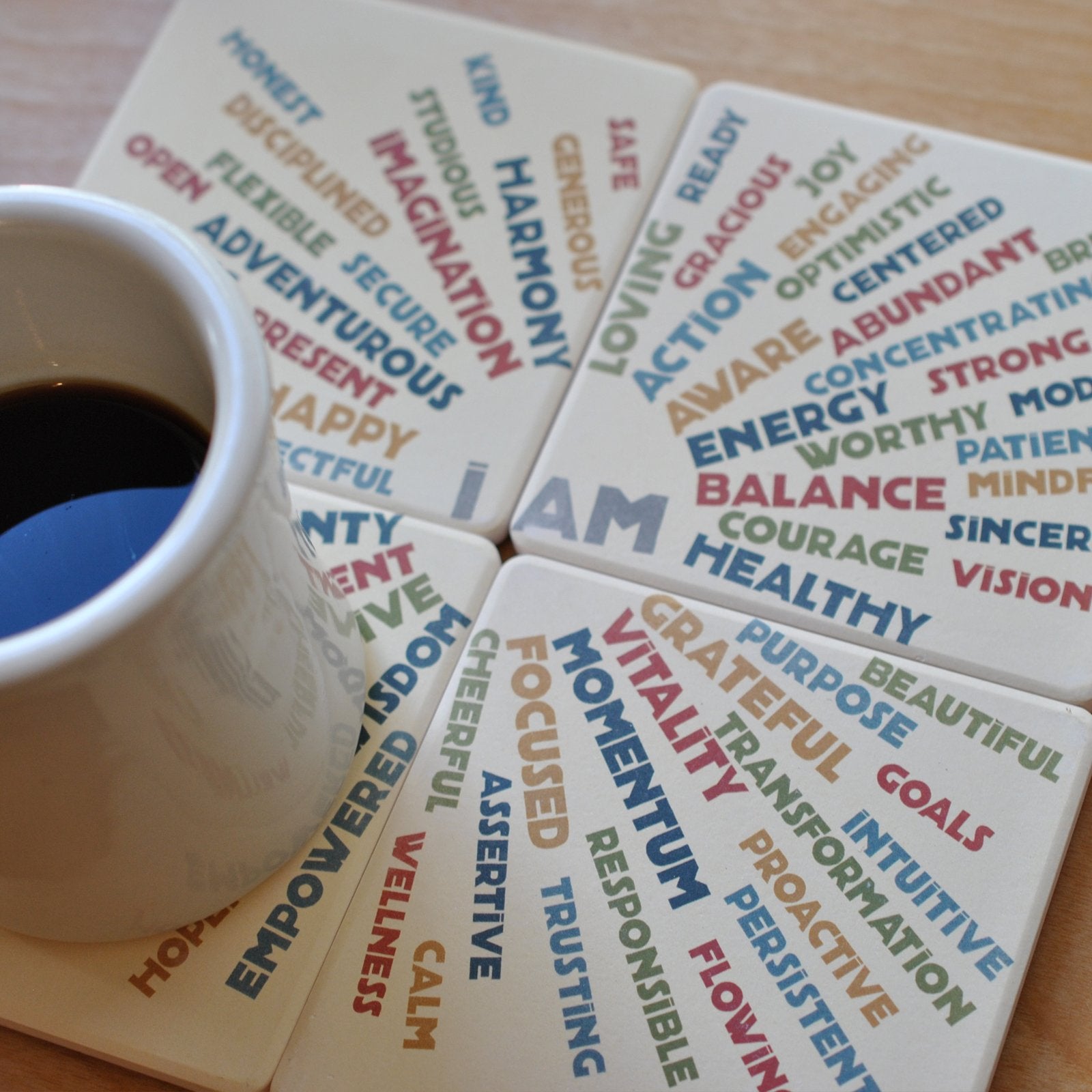 I AM BALANCE Drink Coasters Set