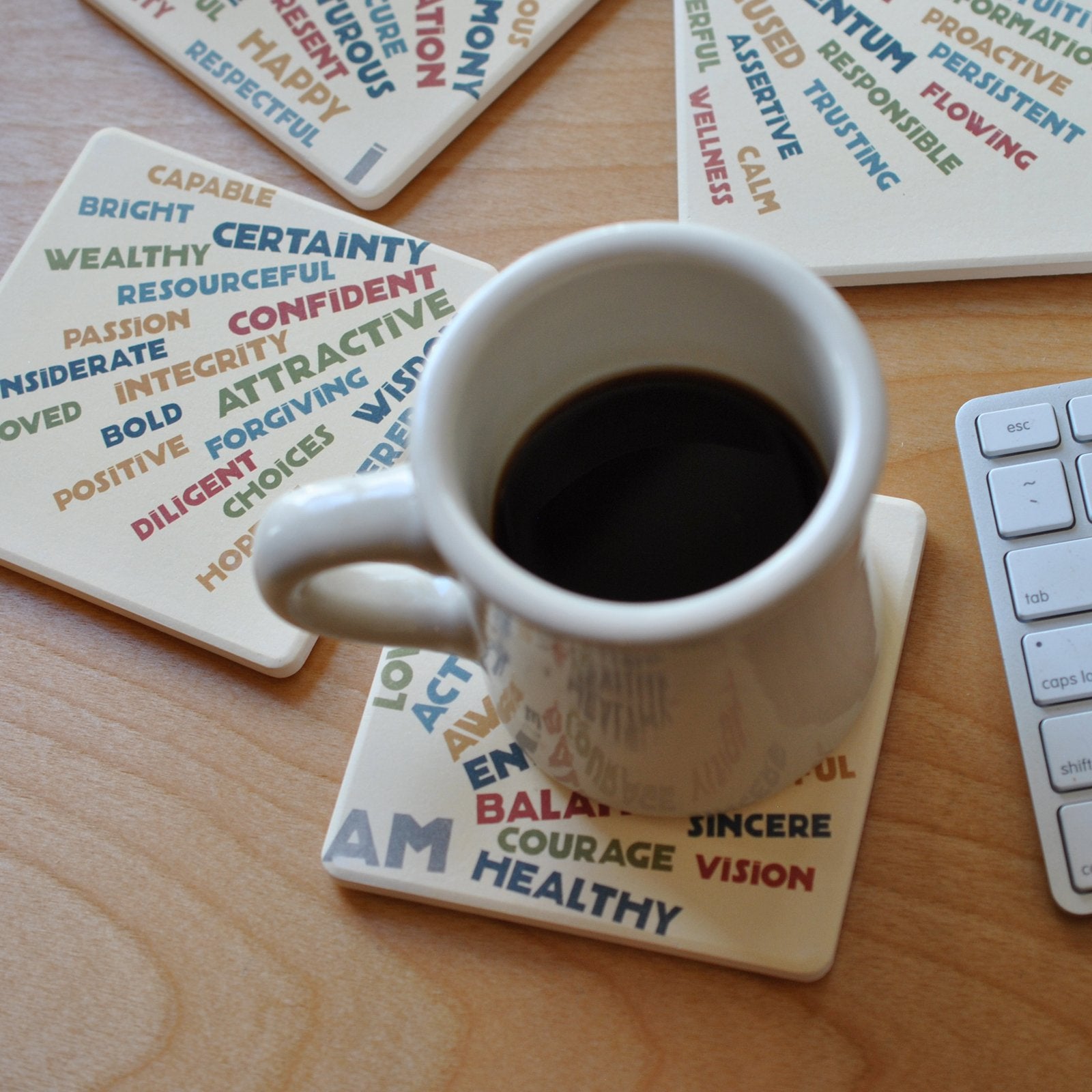 I AM BALANCE Drink Coasters Set
