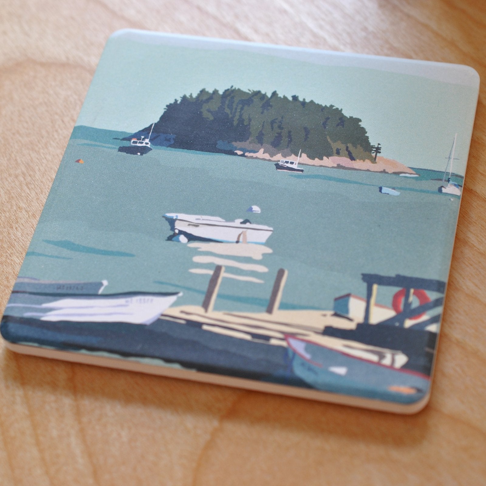 I Am An Island Art Drink Coaster - Maine