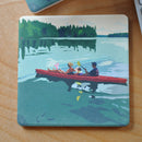 Kayaking On A Lake Art Drink Coaster