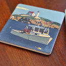 OUT OF STOCK.              Lobstering At The Nubble Art Drink Coaster - Maine