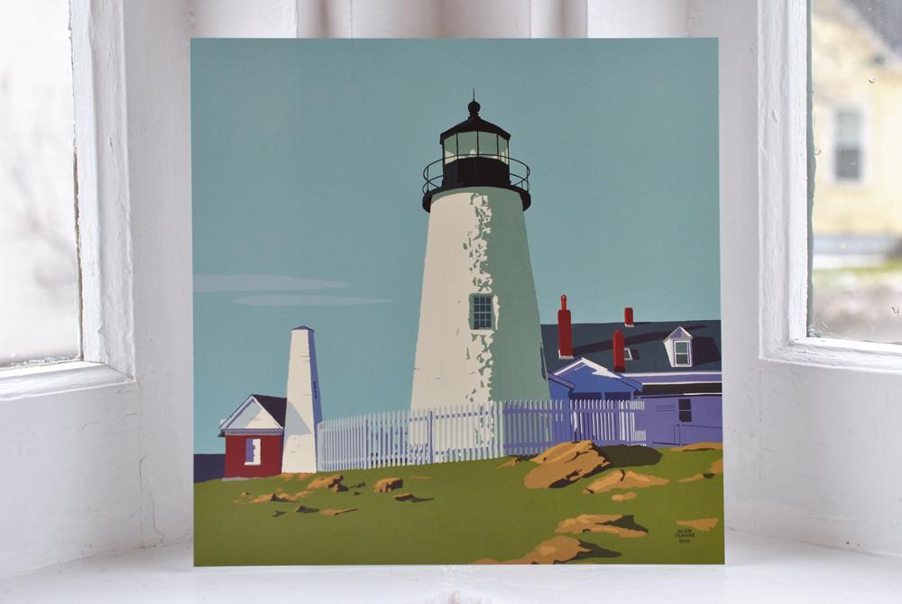 Pemaquid Point Light Art Print 8" x 8" Square