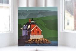 Rockland Breakwater Light Art Print 8" x 8" Square