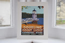 Doubling Point Light Art Print 8" x 10" Travel Poster - Maine
