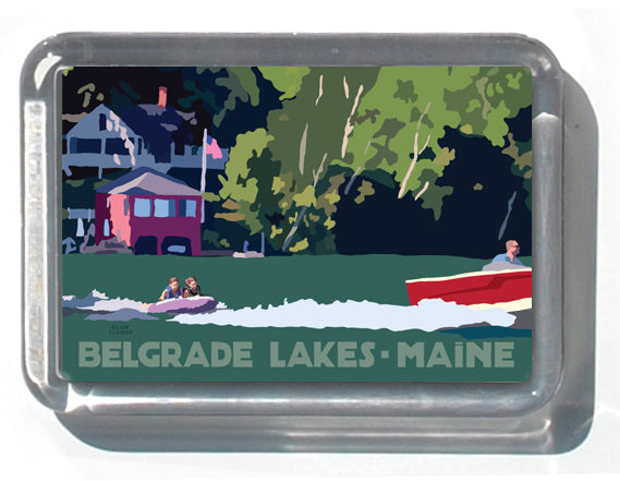Belgrade Lakes Tubing 2" x 2 3/4" Acrylic Magnet - Maine