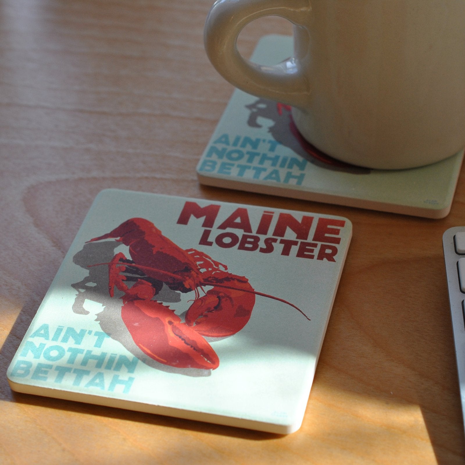 OUT OF STOCK.         Maine Lobster Art Drink Coaster - Maine