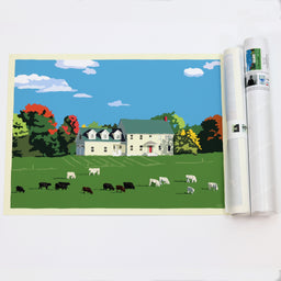 Maine Farm Art Print 18" x 24" Horizontal Wall Poster - Maine
