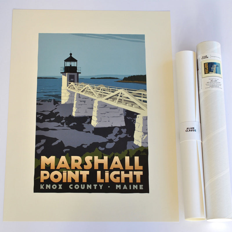 Marshall Point Light Art Print 18" x 24" Travel Poster - Maine