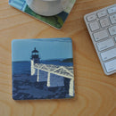 Marshall Point Light Art Drink Coaster - Maine -