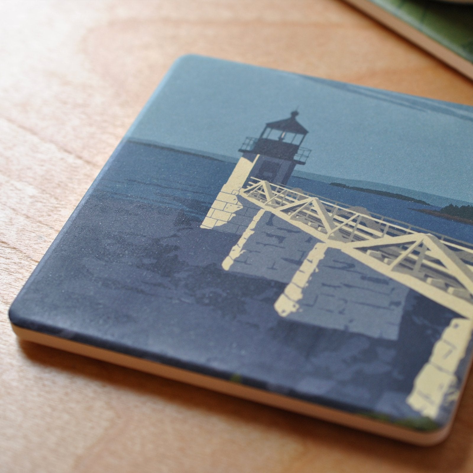 Marshall Point Light Art Drink Coaster - Maine -