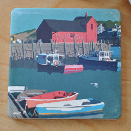 Motif No 1 Blue Sky Art Drink Coaster Single - Massachusetts