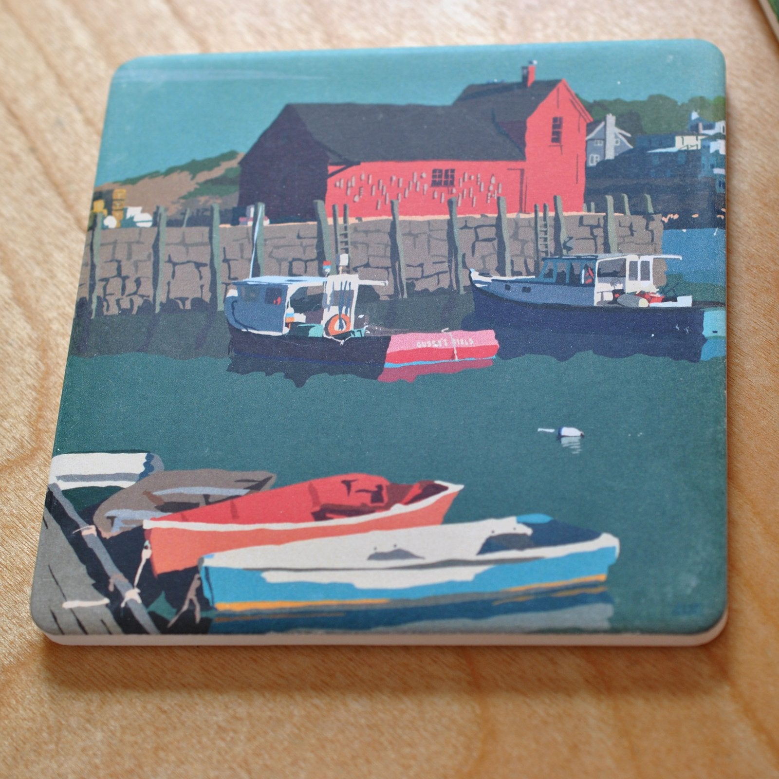 Motif No 1 Blue Sky Art Drink Coaster Single - Massachusetts