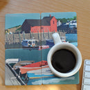 Motif No.1 Blue Sky Art Drink Coasters Puzzle - Massachusetts