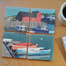 Motif No.1 Blue Sky Art Drink Coasters Puzzle - Massachusetts