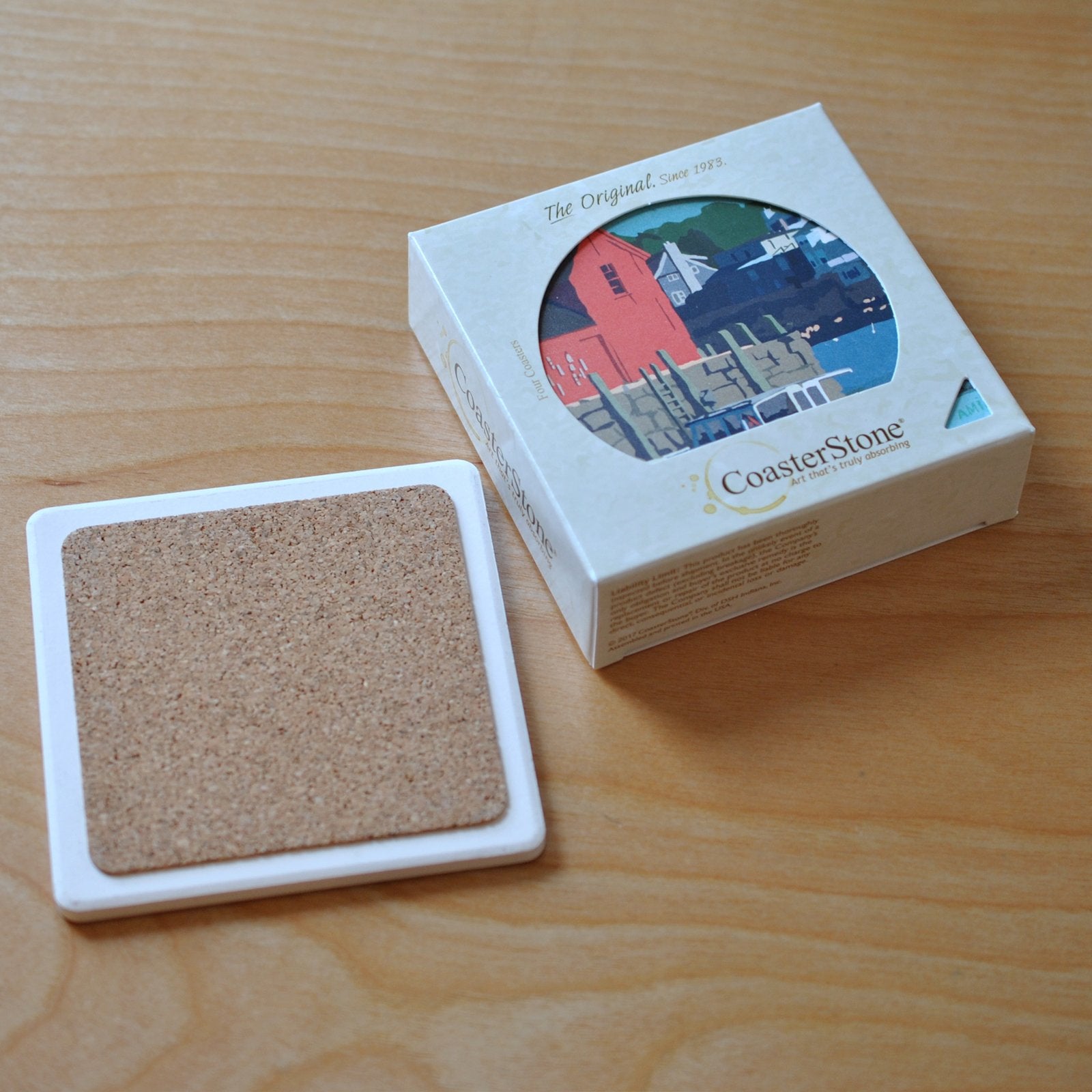 Motif No.1 Blue Sky Art Drink Coasters Puzzle - Massachusetts