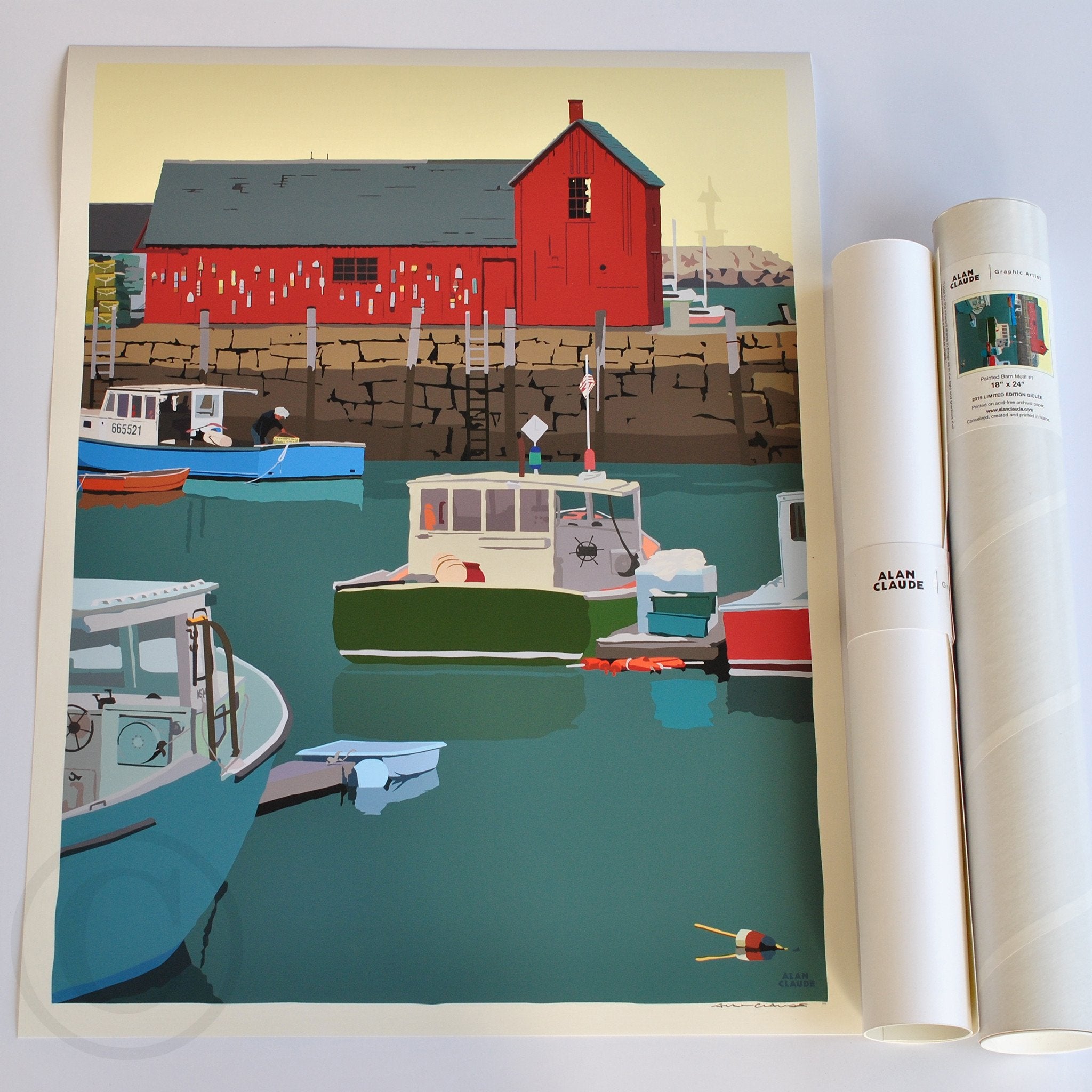 Motif #1 Version A - Art Print 18" x 24" Wall Poster - Massachusetts