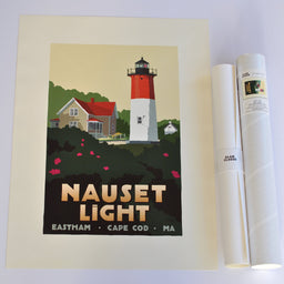 Nauset Light Art Print 18" x 24" Travel Poster - Massachusetts