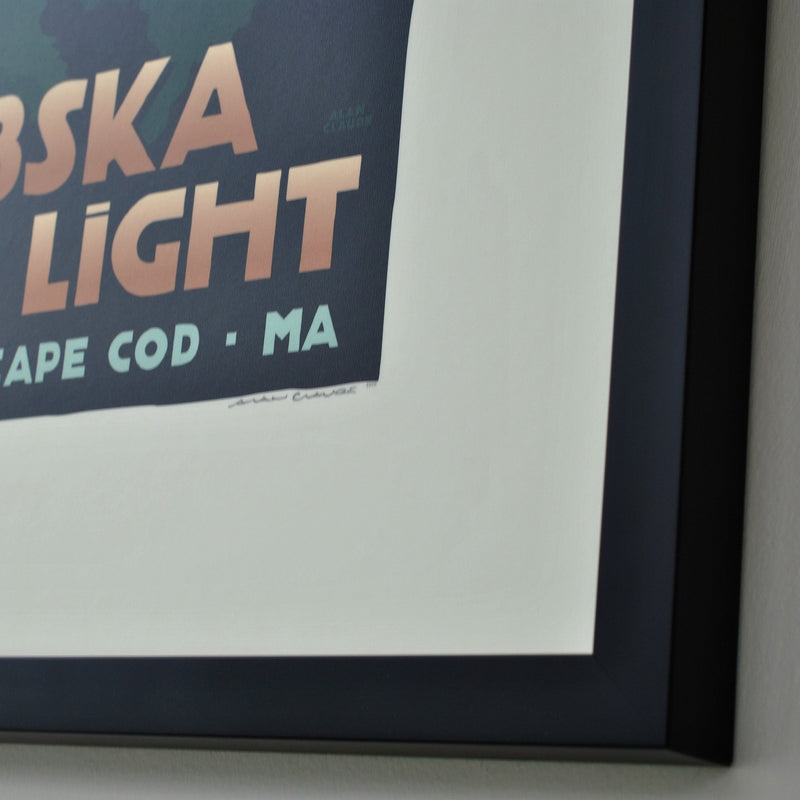 Nobska Point Light Art Print 18" x 24" Framed Travel Poster - Massachusetts