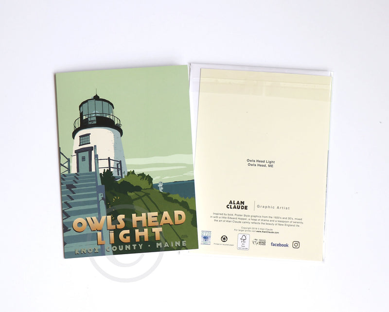 Owls Head Light Notecard 5" x 7"  - Maine