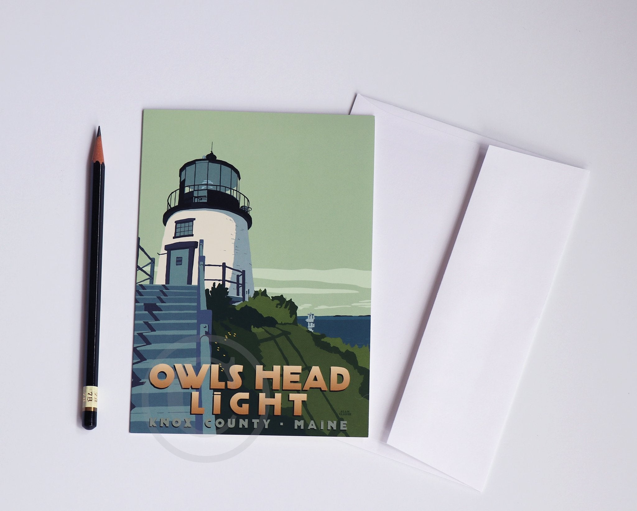 Owls Head Light Notecard 5" x 7"  - Maine