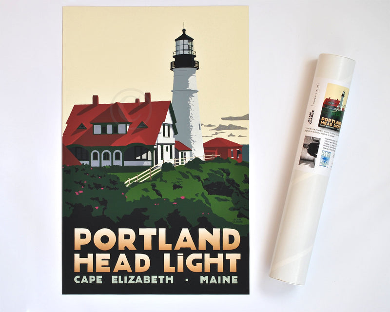 Portland Head Light Art Print 11" x 17" Travel Poster - Maine