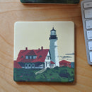 OUT OF STOCK.  Portland Head Light Art Drink Coaster - Maine