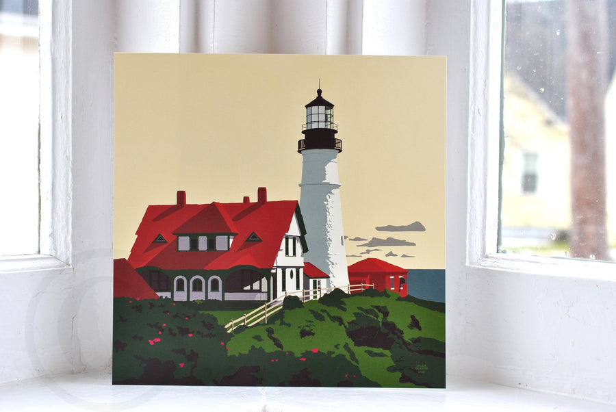 Portland Head Light Art Print 8" x 8" Square