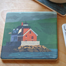 Rockland Breakwater Light Art Drink Coaster - Maine