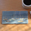 Sailboats In Rockland Harbor Art Drink Coaster Set - Maine