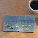 Sailboats In Rockland Harbor Art Drink Coaster Set - Maine