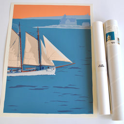 Schooner at the Cuckolds Art Print 18" x 24" Wall Poster - Maine
