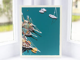 Windjammers in Camden Harbor Art Print 8" x 10" Wall Poster