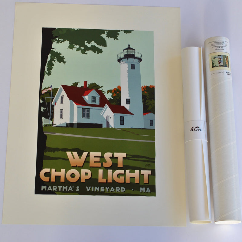West Chop Light Art Print 18" x 24" Travel Poster - Massachusetts