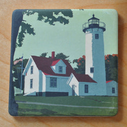 West Chop Light Art Drink Coaster - Massachusetts -