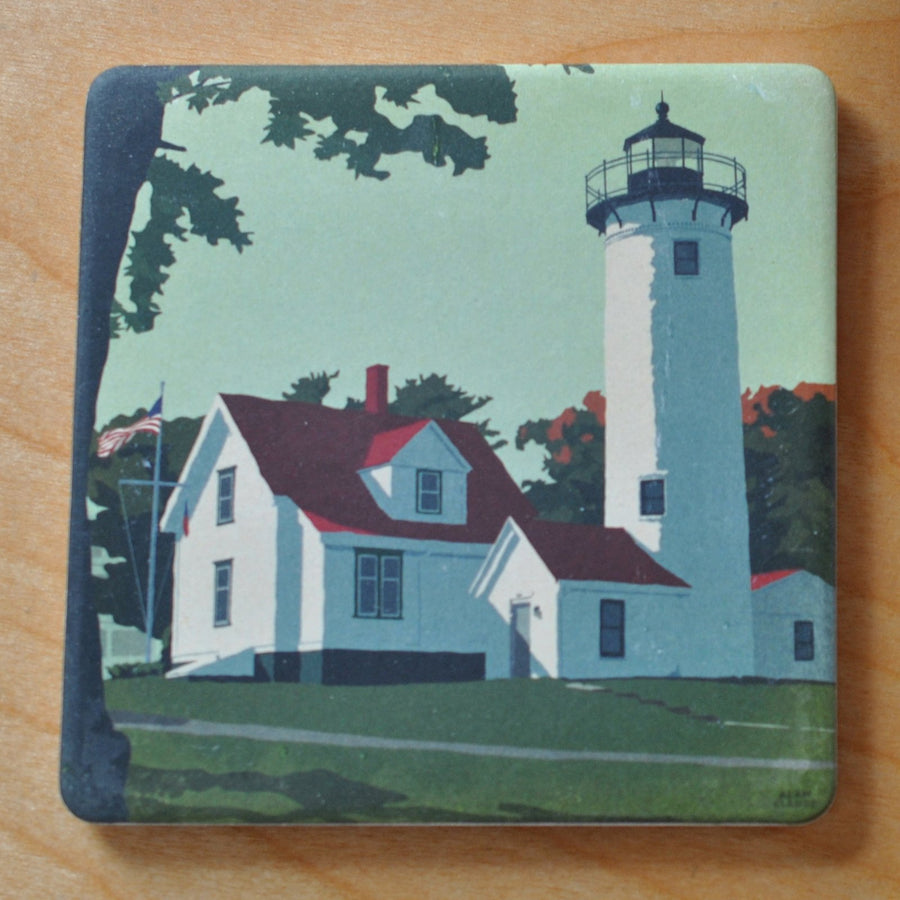West Chop Light Art Drink Coaster - Massachusetts -