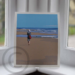 An Introspective Walk on a cape Cod Beach 8" x 10" Travel Poster - Maine