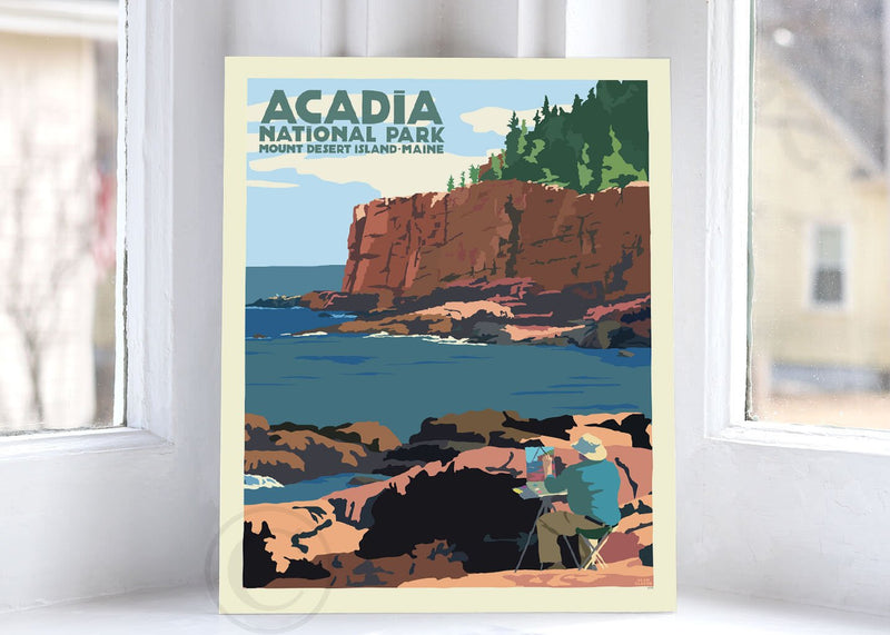 Painting In Acadia National Park Art Print 8" x 10" Wall Poster By Alan Claude