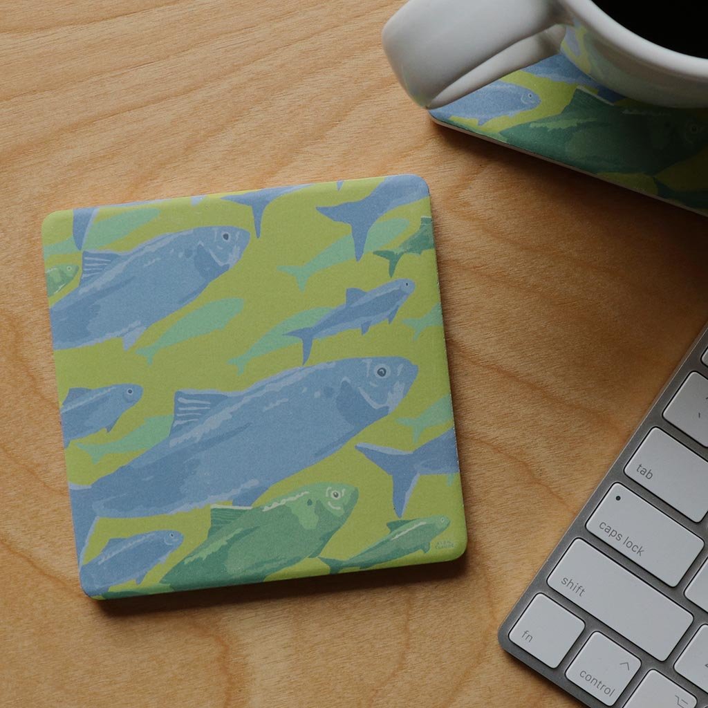 Alewives On The Move Art Drink Coaster