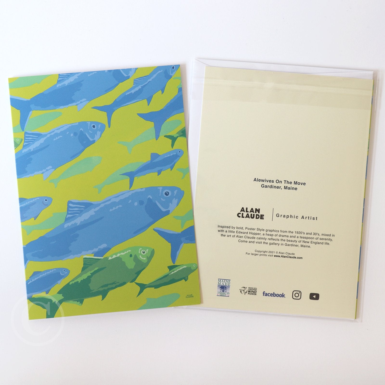 Alewives On The Move 5" x 7" Notecard - Maine
