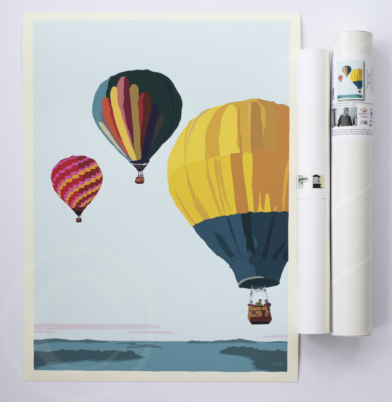 Balloons Over Islands Art Print 18" x 24" Wall Poster