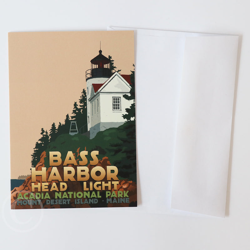 Bass Harbor Head Light Notecard 5" x 7"  - Maine