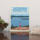 Bec's Walk on Cadillac Mountain Art Print 8" x 10" Travel Poster By Alan Claude - Maine