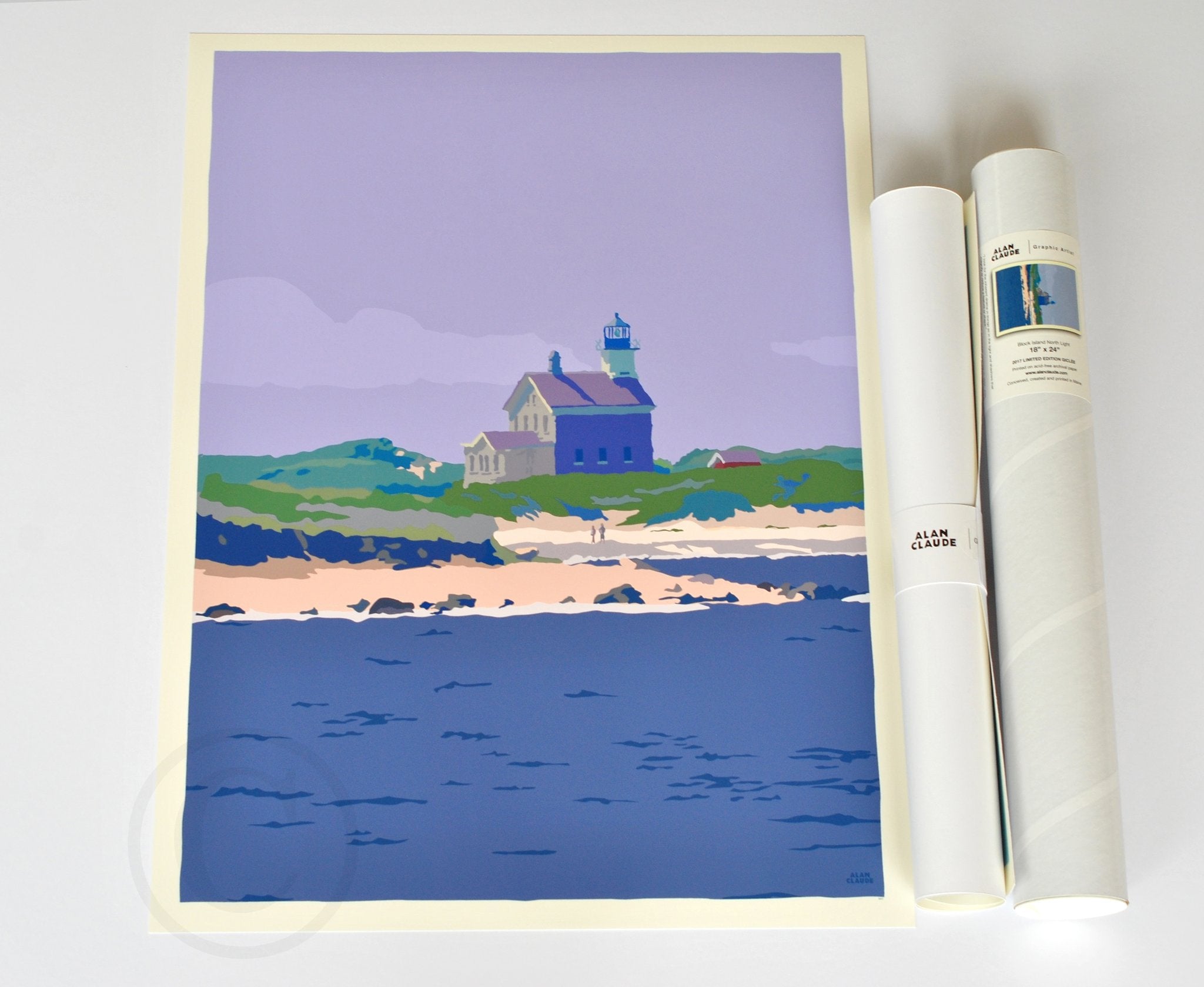 Block Island North Light Art Print 18" x 24" Wall Poster - Rhode Island