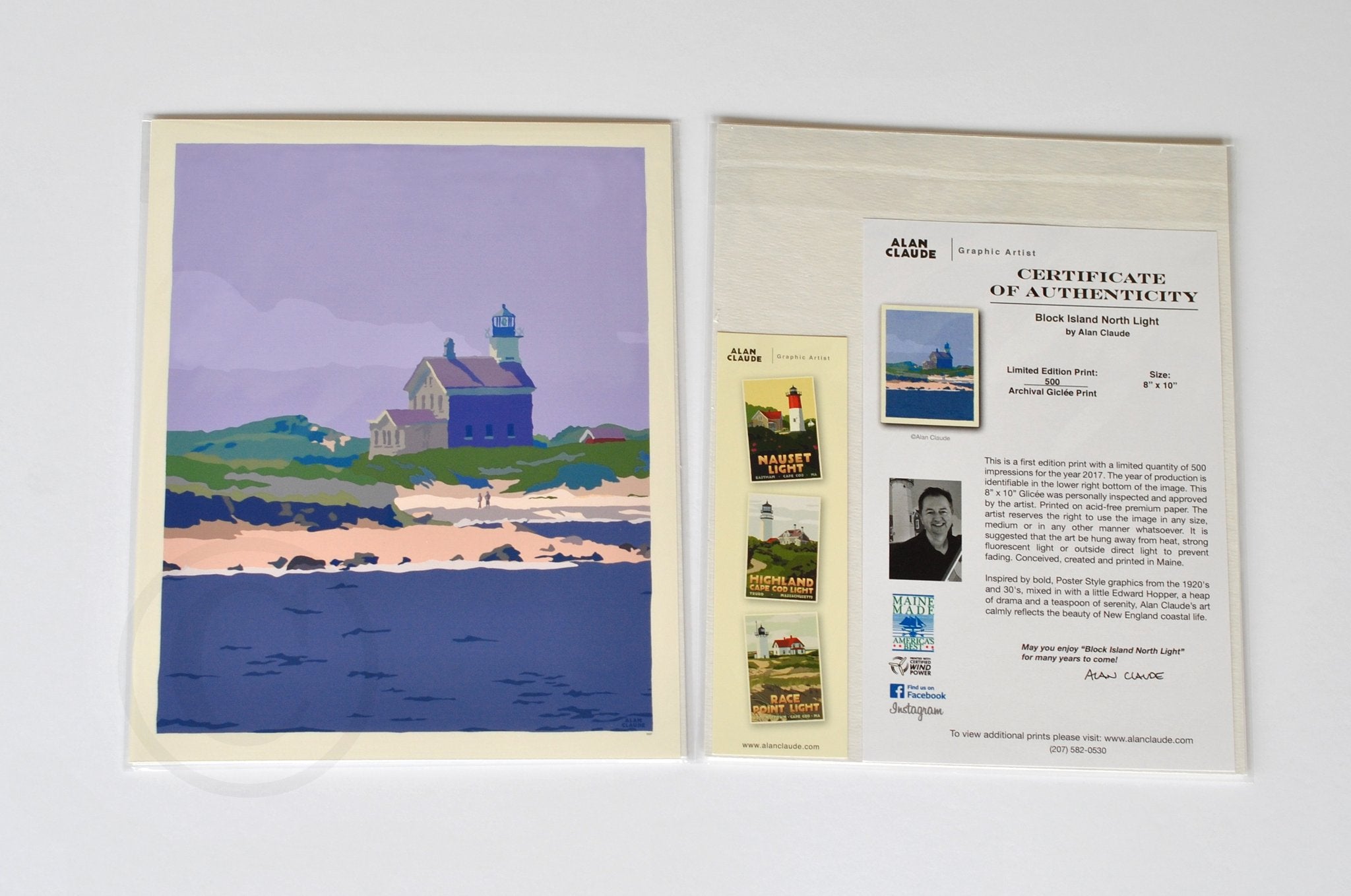 Block Island North Light Art Print 8" x 10" Wall Poster - Rhode Island