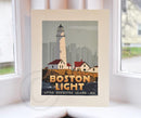 Boston Light Art Print 8" x 10" Travel Poster - Massachusetts