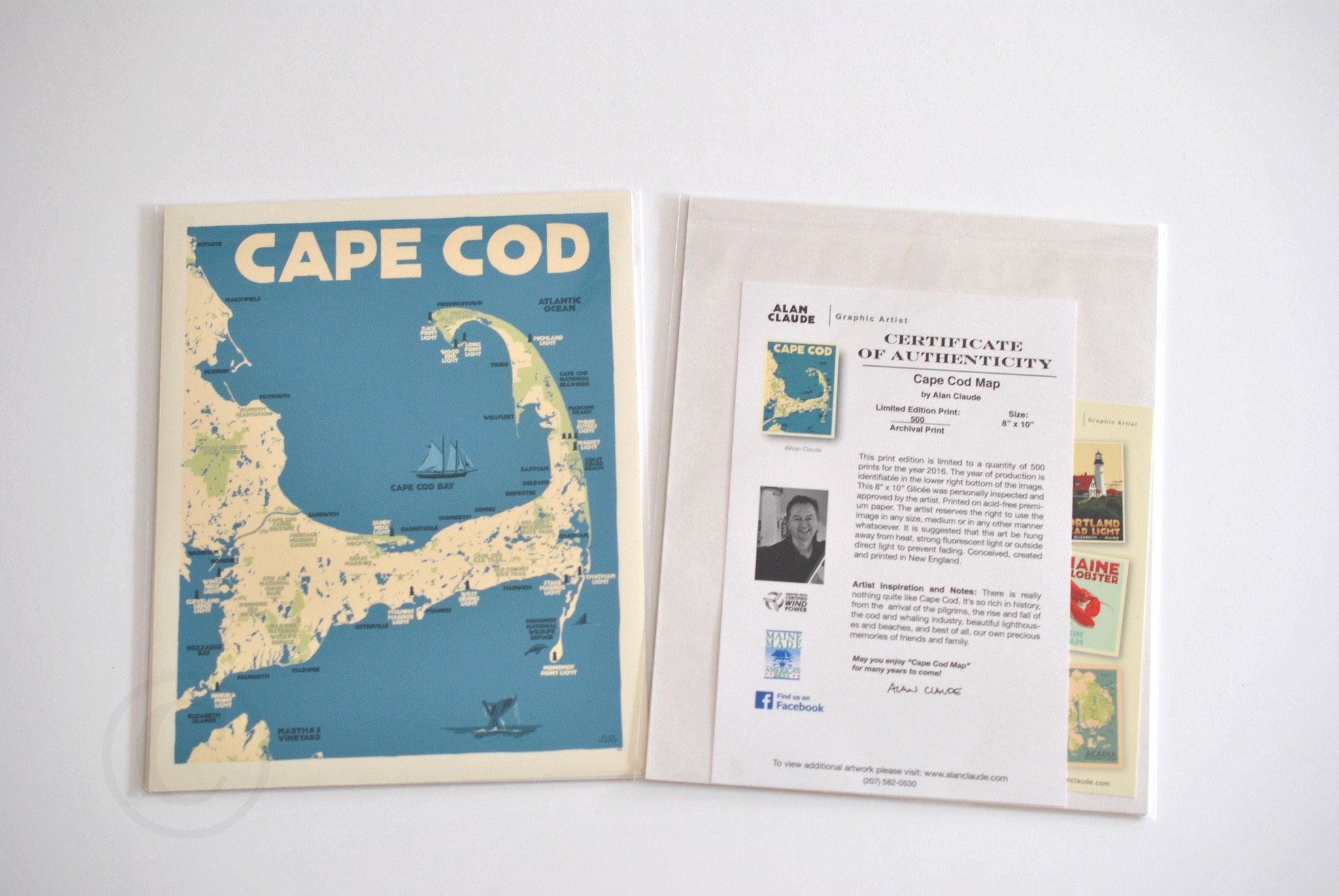 Cape Cod Map Art Print