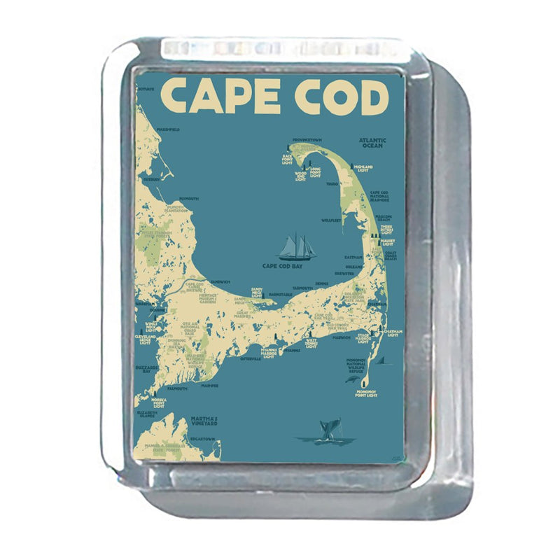 Cape Cod Map 2" x 2 3/4" Acrylic Magnet - Massachusetts