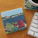 Chairs Overlooking Ram Island Art Drink Coaster